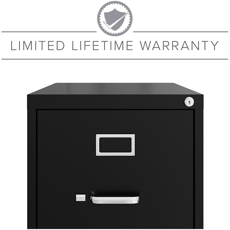 Bowery Hill Set of 2 4 and 3 Drawer Filing Cabinets in Black