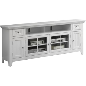 Bowery Hill Traditional 72&quot Wide Wood TV Console in White Finish