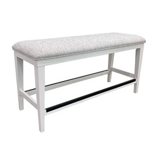 Bowery Hill Wood White Upholstered Counter Bench 49&quot Unassembled