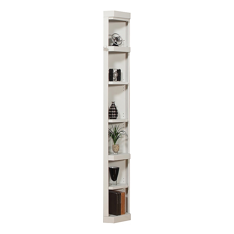 Bowery Hill Transitional Wood Outside Corner Bookcase in Cottage White