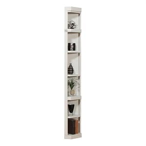 Bowery Hill Transitional Wood Outside Corner Bookcase in Cottage White