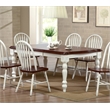 Bowery Hill Rectangle Extendable Dining Table Antique White/Chestnut Brown Wood