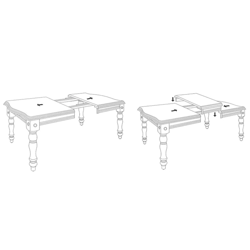 Bowery Hill Rectangle Extendable Dining Table Antique White/Chestnut Brown Wood