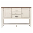 Bowery Hill Extendable Dining Set and Sideboard in White / Chestnut Brown Wood