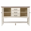 Bowery Hill Extendable Dining Set and Sideboard in White / Chestnut Brown Wood