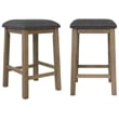 Bowery Hill Acacia Wood Brown Counter Height Dining Table Set Rectangular USB Ports Wine Racks 71