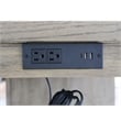 Bowery Hill Acacia Wood Brown Counter Height Dining Table Set Rectangular USB Ports Wine Racks 71