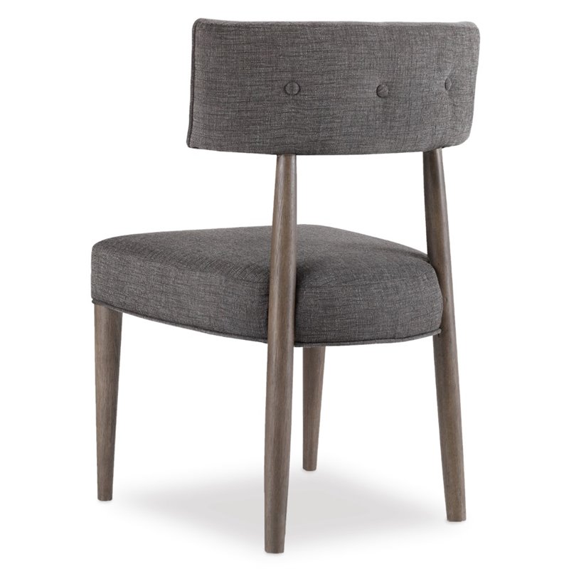 Bowery Hill Upholstered Graphite Dining Side Chair Rectangular Button Tufted 35.25