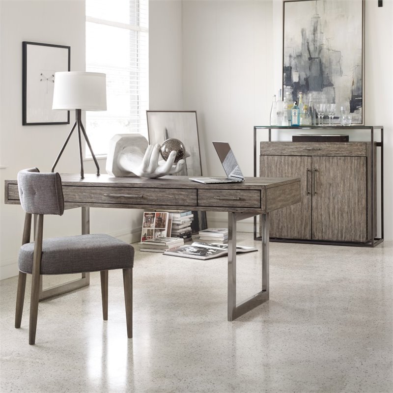 Bowery Hill Upholstered Graphite Dining Side Chair Rectangular Button Tufted 35.25