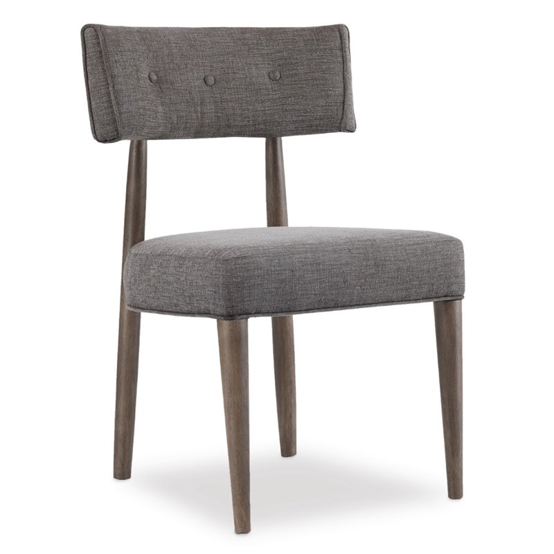 Bowery Hill Upholstered Graphite Dining Side Chair Rectangular Button Tufted 35.25