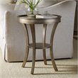 Bowery Hill Contemporary Round Mirrored Accent Table in Visage