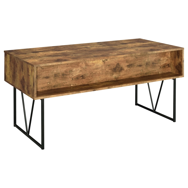 Bowery Hill Wood Antique Nutmeg Writing Desk Rectangular 63
