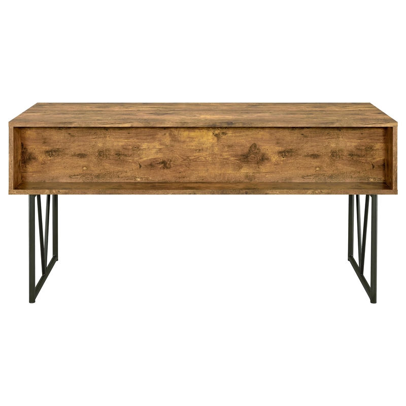 Bowery Hill Wood Antique Nutmeg Writing Desk Rectangular 63