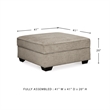 Bowery Hill Contemporary Ottoman with Storage in Stone Finish