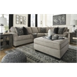 Bowery Hill Contemporary Ottoman with Storage in Stone Finish