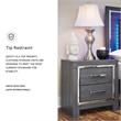 Bowery Hill Contemporary 2 Drawer Nightstand with USB in Gray