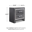 Bowery Hill Contemporary 2 Drawer Nightstand with USB in Gray