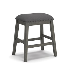Bowery Hill Contemporary 24&quot Upholstered Counter Stool in Gray
