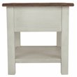 Bowery Hill Solid Wood Antique White End Table Rectangular USB Port 23