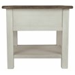 Bowery Hill Solid Wood Antique White End Table Rectangular USB Port 23