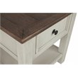 Bowery Hill Solid Wood Antique White End Table Rectangular USB Port 23