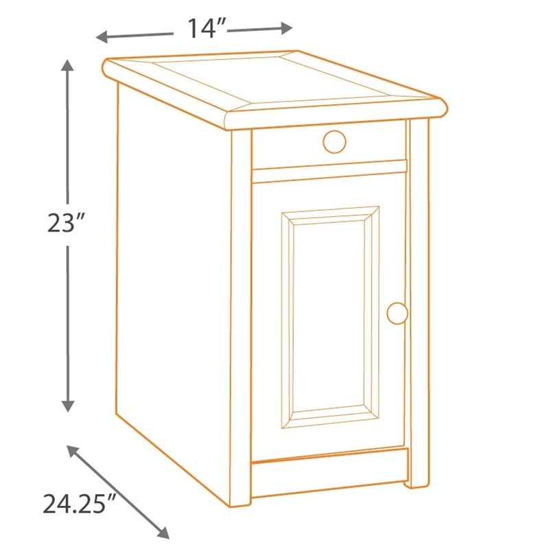 Bowery Hill Solid Wood Antique White End Table Rectangular USB Port 23