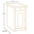 Bowery Hill Solid Wood Antique White End Table Rectangular USB Port 23