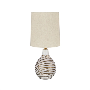 Bowery Hill Contemporary Metal Table Lamp in White and Gold Finish
