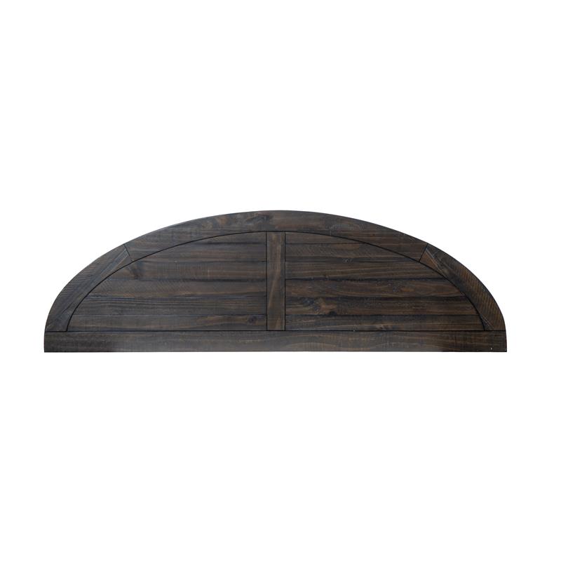 Bowery Hill Pine Veneer Black Sofa Table Oval Unassembled