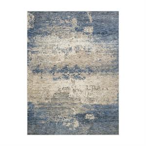 Bowery Hill Contemporary Fabric 5'x7' Area Rug in Blue Finish