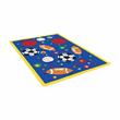 Bowery Hill Modern Fabric Sports Balls Multi-Color 5'x7' Area Rug