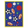 Bowery Hill Modern Fabric Sports Balls Multi-Color 5'x7' Area Rug