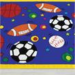 Bowery Hill Modern Fabric Sports Balls Multi-Color 5'x7' Area Rug