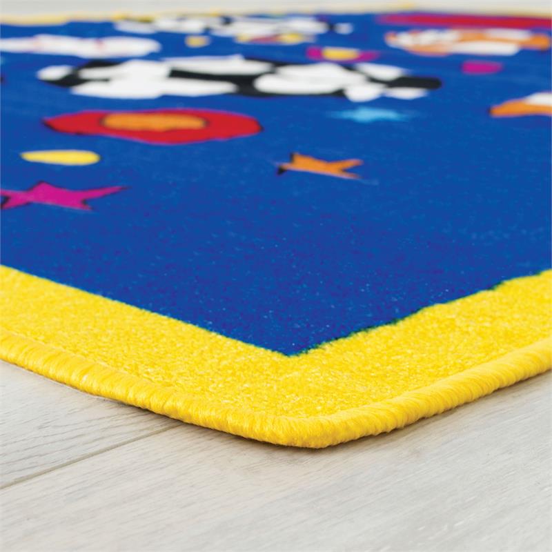 Bowery Hill Modern Fabric Sports Balls Multi-Color 5'x7' Area Rug