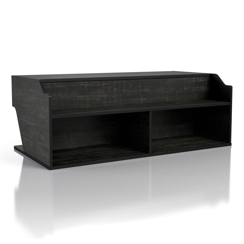 Bowery Hill Contemporary Wood Lift-Top Coffee Table in Black
