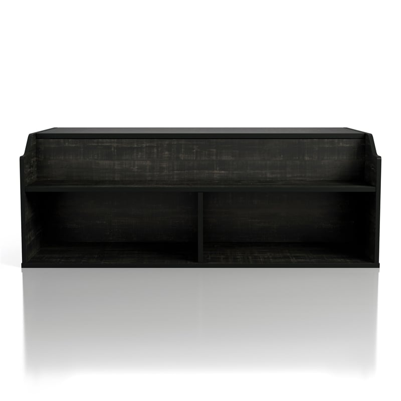 Bowery Hill Contemporary Wood Lift-Top Coffee Table in Black
