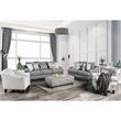 Bowery Hill Modern Fabric Rectangular Ottoman in Bluish Gray