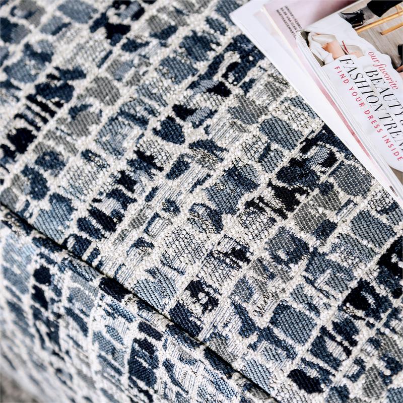 Bowery Hill Modern Fabric Rectangular Ottoman in Bluish Gray