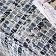 Bowery Hill Modern Fabric Rectangular Ottoman in Bluish Gray