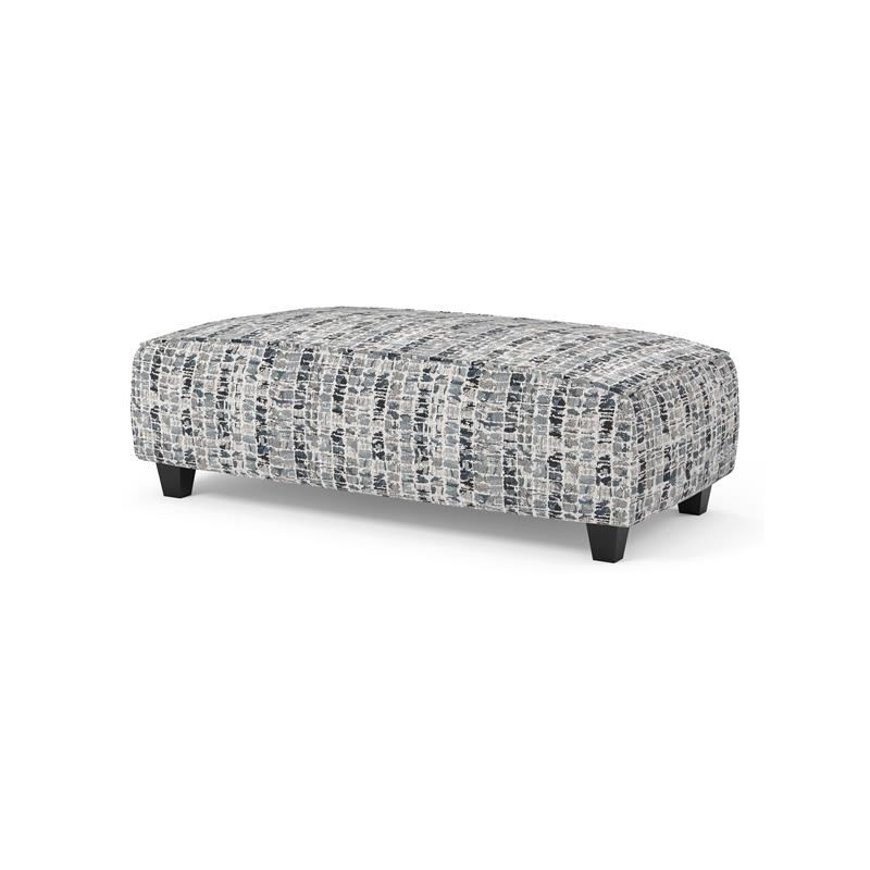 Bowery Hill Modern Fabric Rectangular Ottoman in Bluish Gray