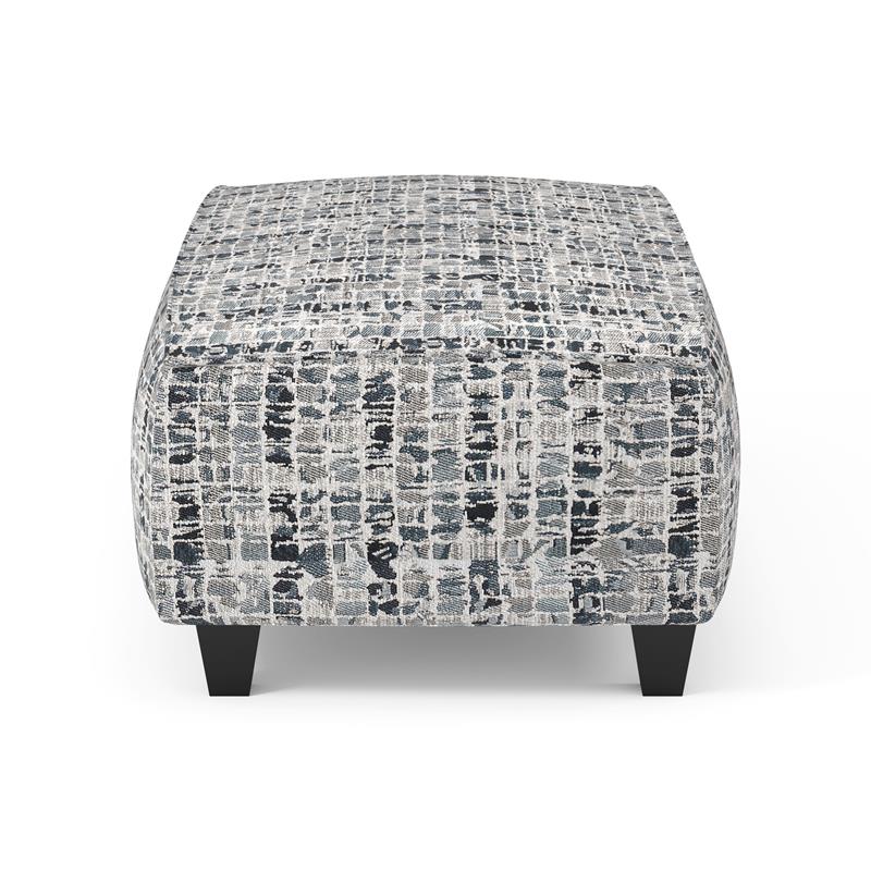 Bowery Hill Modern Fabric Rectangular Ottoman in Bluish Gray