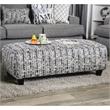 Bowery Hill Modern Fabric Rectangular Ottoman in Bluish Gray