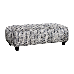 Bowery Hill Modern Fabric Rectangular Ottoman in Bluish Gray