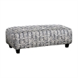 Bowery Hill Modern Fabric Rectangular Ottoman in Bluish Gray