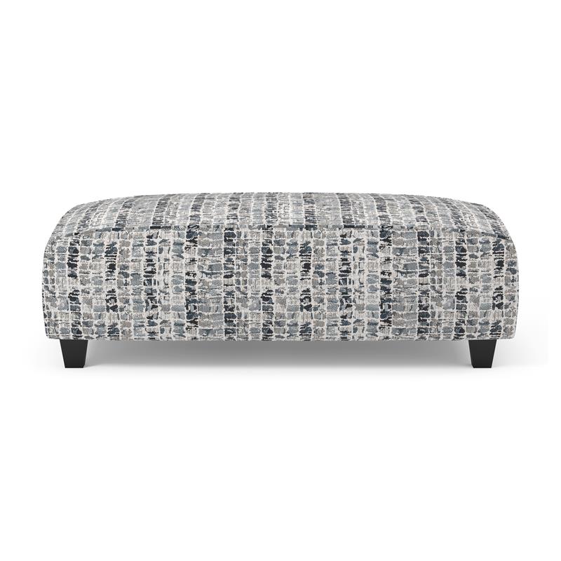 Bowery Hill Modern Fabric Rectangular Ottoman in Bluish Gray