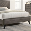 Bowery Hill Modern Chevron Pattern Wood Panel King Bed in Gray