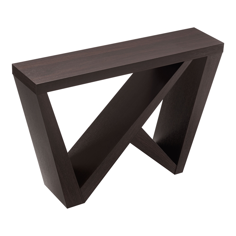 Bowery Hill Modern Wood W-Shaped Legs Console Table in Red Cocoa