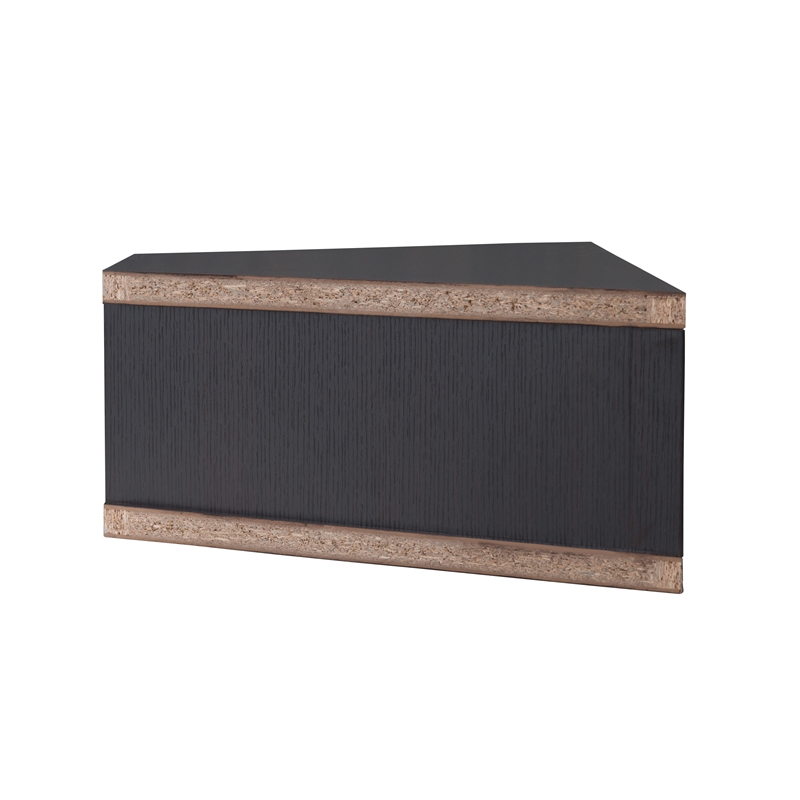 Bowery Hill Wood Cappuccino Corner Floating TV Stand Unassembled