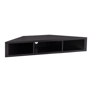 Bowery Hill Wood Cappuccino Corner Floating TV Stand Unassembled