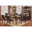 Bowery Hill Solid Wood Brown Cherry Dining Table Rectangular Extendable 84